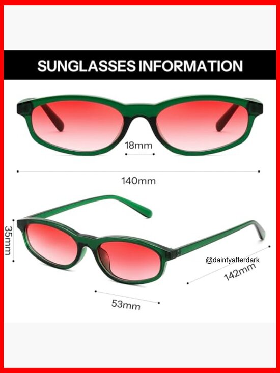 Small Oval Cat Eye Sunglasses, Lightweight Plastic Frame, UV400 Protection - Picture 5 of 7